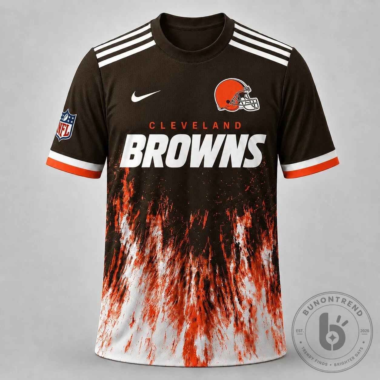 Cleveland Browns Shirt NFL Dynamic Paint Splash Athletic Football Jersey