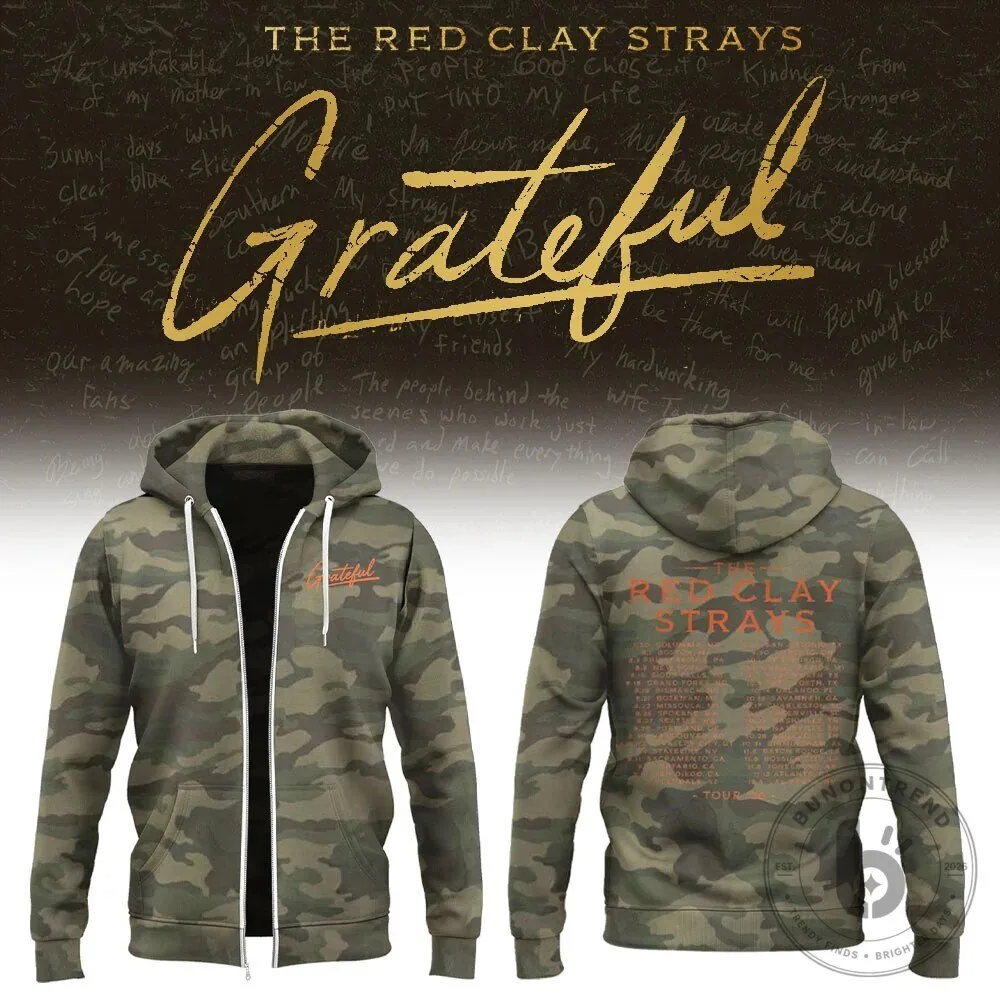 Grateful Camouflage Full Zip Hoodie by The Red Clay Strays