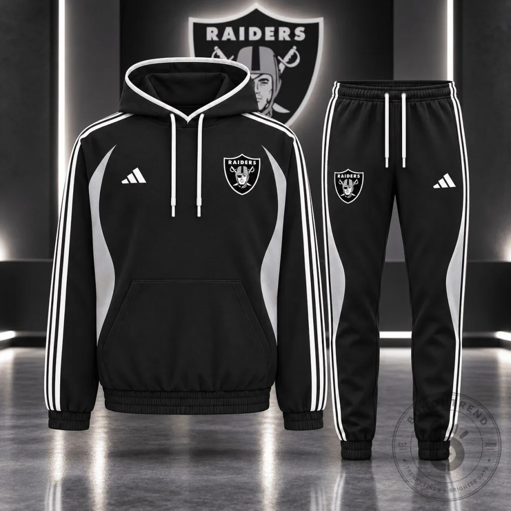 Las Vegas Raiders NFL Football Team Black Performance Hoodie and Jogger Set Las Vegas Raiders NFL Football Team Black Performance Hoodie and Jogger Set