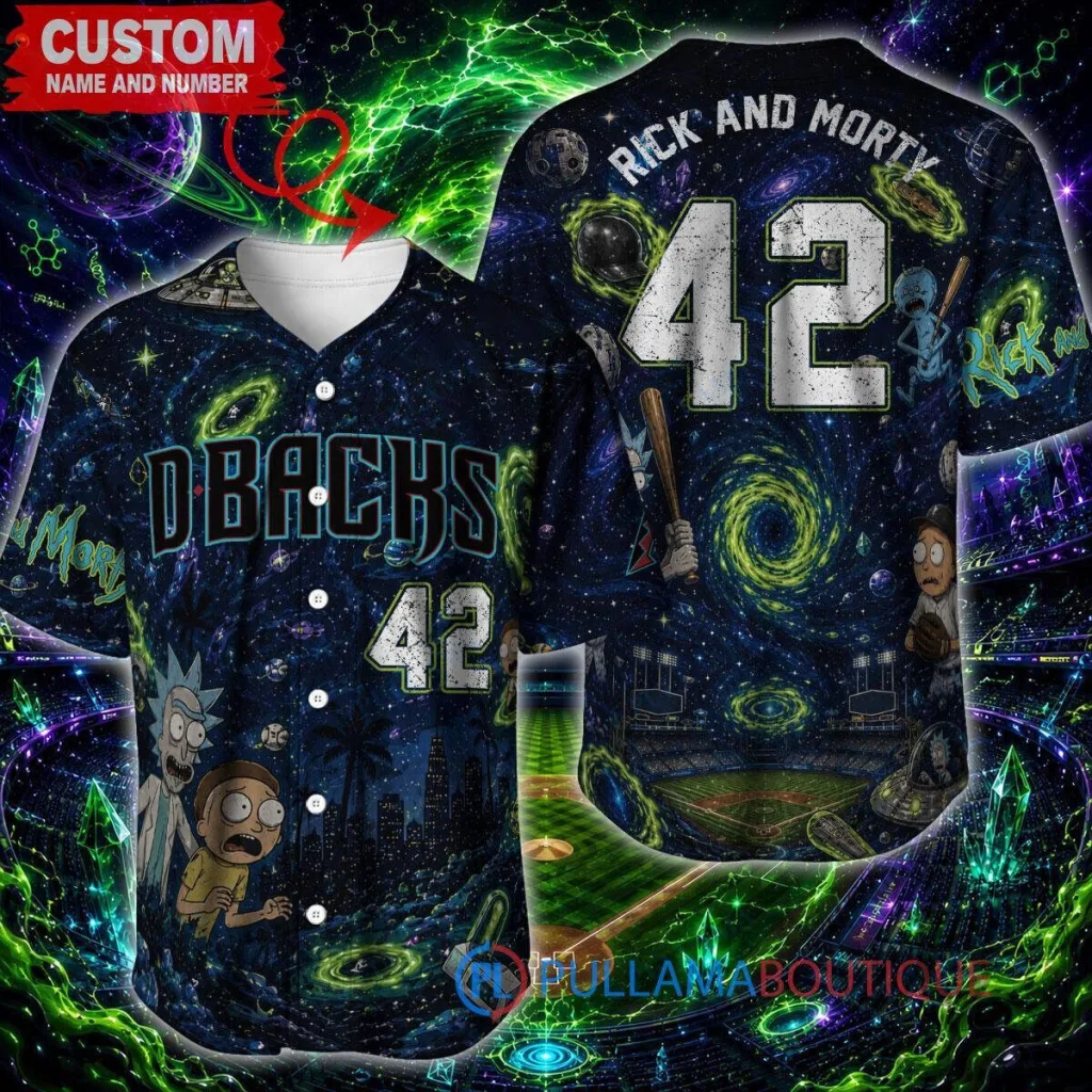 Arizona Diamondbacks Rick and Morty Portal Ball Club Baseball Jersey Arizona Diamondbacks Rick and Morty Portal Ball Club Baseball Jersey