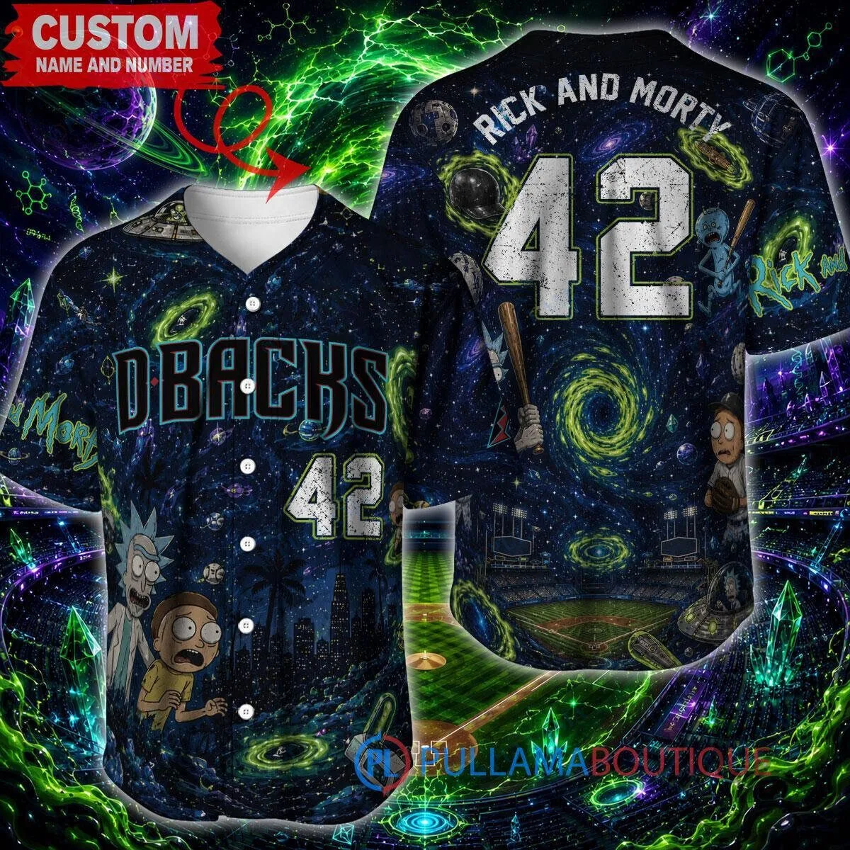 Arizona Diamondbacks Rick and Morty Portal Ball Club Baseball Jersey