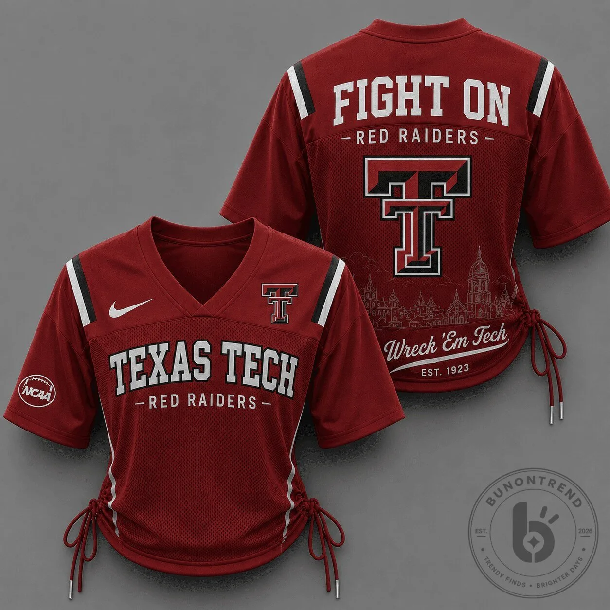 Texas Tech Red Raiders Fight On Women's Football Jersey