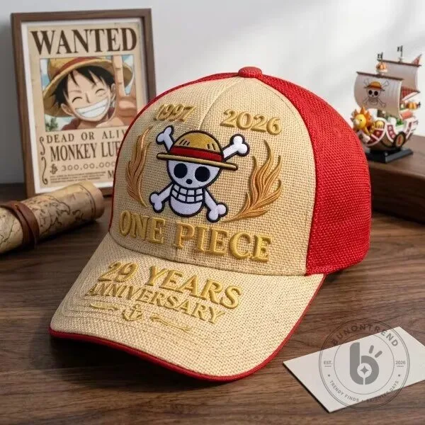 One Piece 29th Anniversary Straw Hat Pirates Skull Embroidered Cap Hat