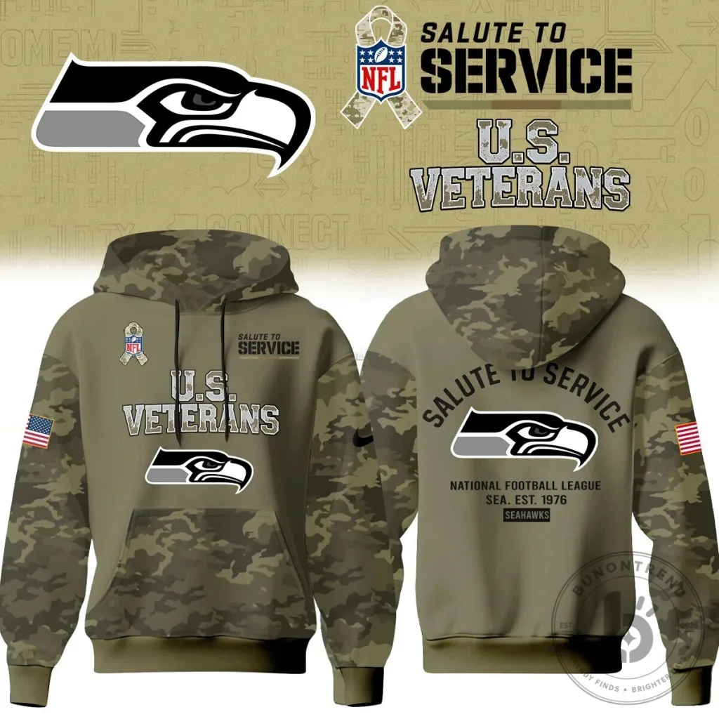 Seattle Seahawks Salute To Service United States Veterans Camouflage Hoodie Seattle Seahawks Salute To Service United States Veterans Camouflage Hoodie