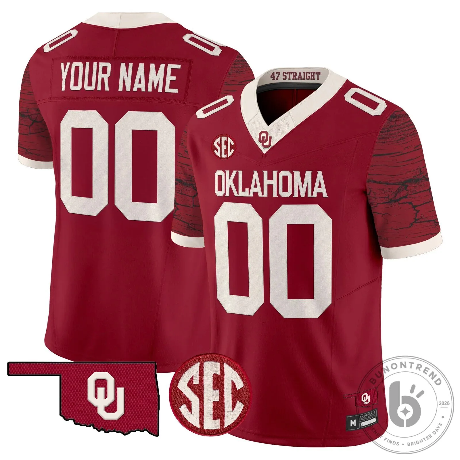 Oklahoma Sooners Custom Football Jersey with Personalized Name and Number