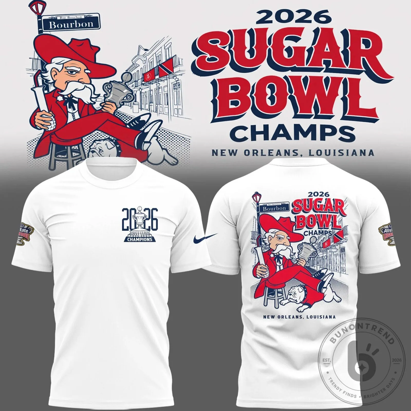 Ole Miss Rebels 2026 Sugar Bowl Champs New Orleans Louisiana T-Shirt