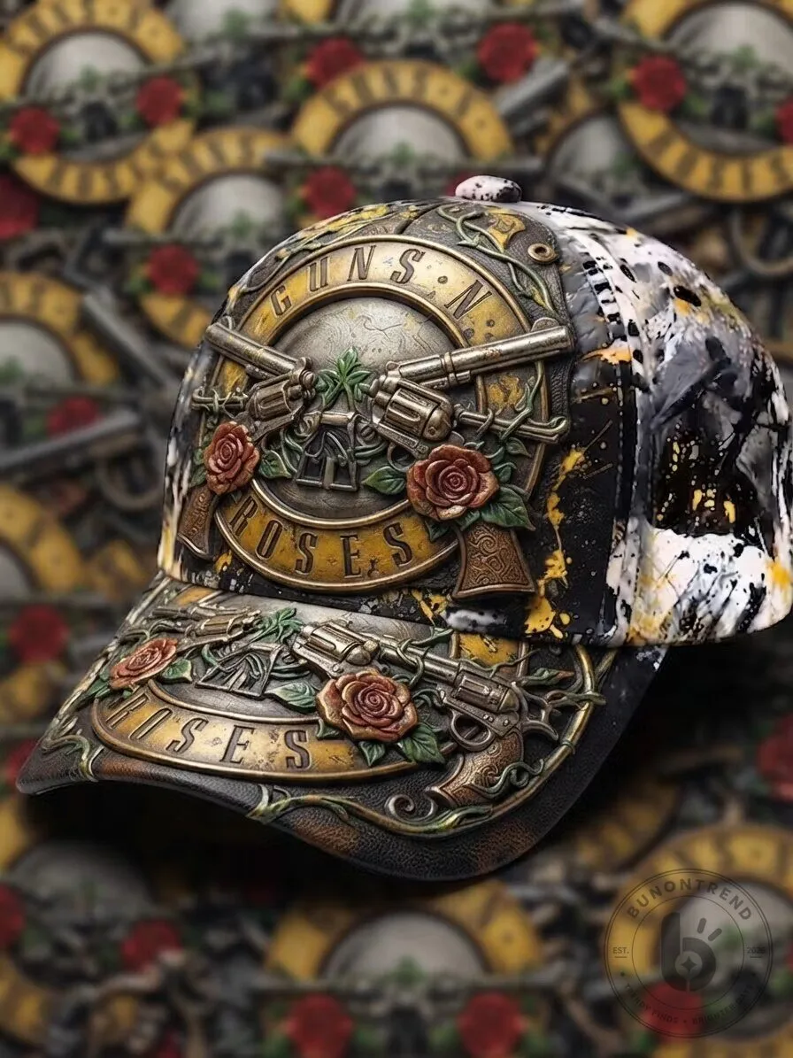 Guns N' Roses Rock Band Logo Distressed Style Baseball Cap Hat