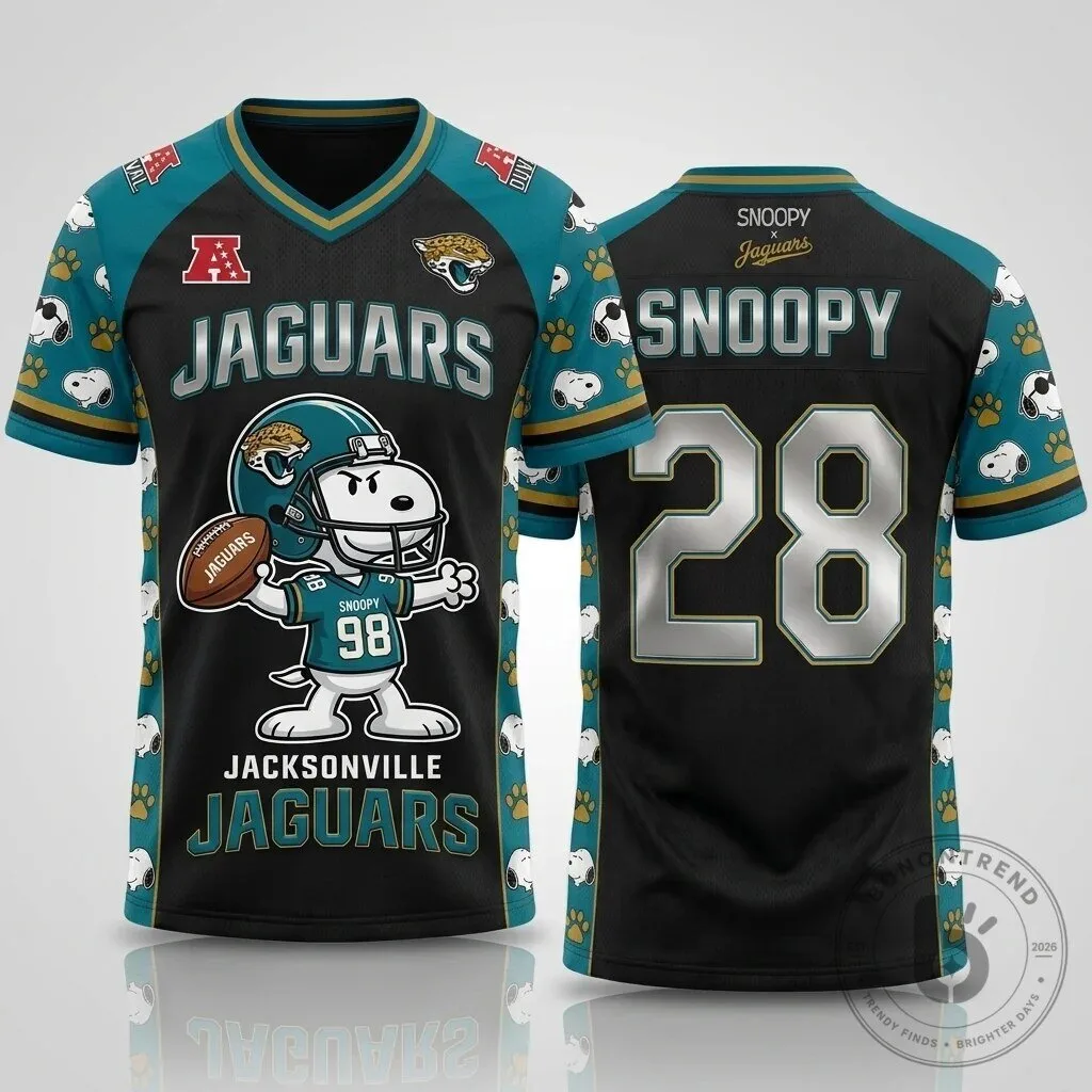 Jacksonville Jaguars Snoopy Cartoon Football Jersey