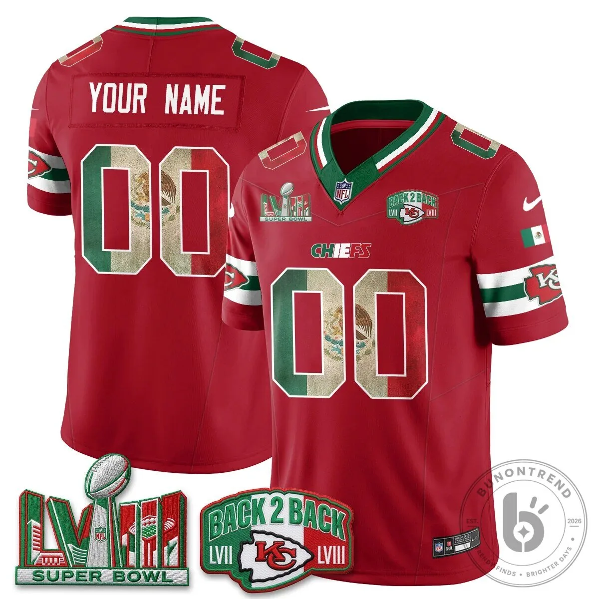 Kansas City Chiefs Super Bowl LVIII Mexico Edition Custom Football Jersey 11 Kansas City Chiefs Super Bowl LVIII Mexico Edition Custom Football Jersey