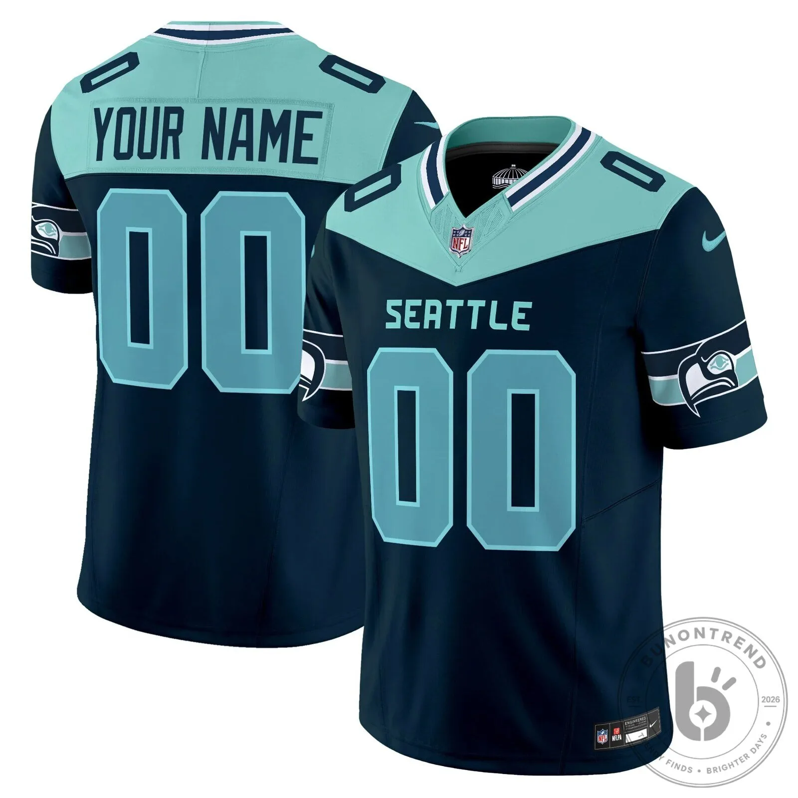 Seattle Seahawks Custom Football Jersey - Stitched Vapor Limited Edition 5 Seattle Seahawks Custom Football Jersey - Stitched Vapor Limited Edition