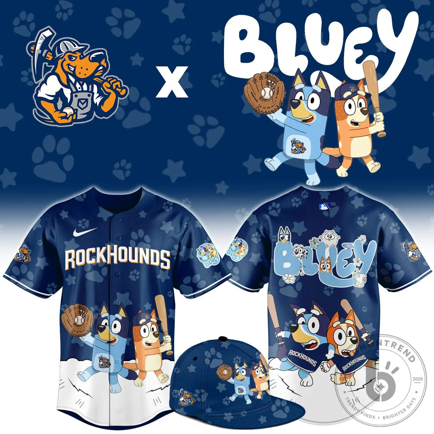 Bluey RockHounds Baseball Jersey for Kids and Adults