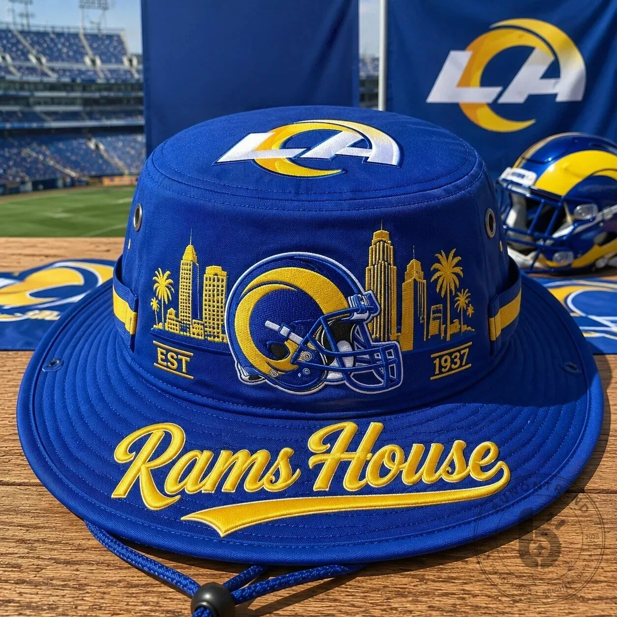 Los Angeles Rams House NFL Football Team Blue Boonie Hat