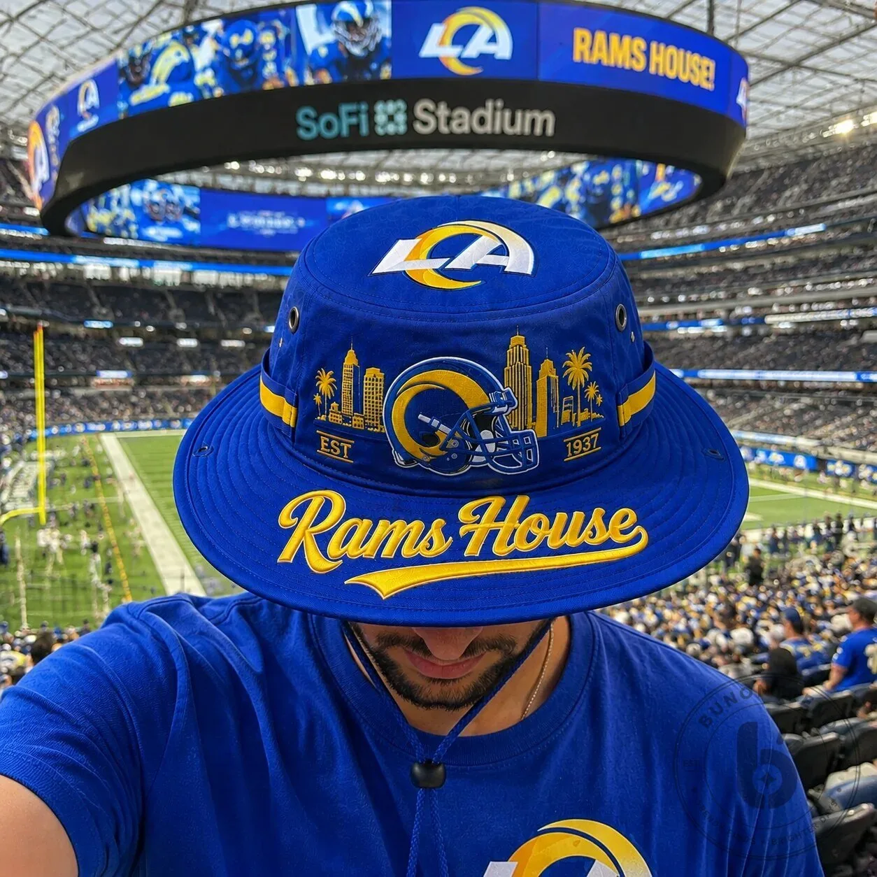 Los Angeles Rams House NFL Football Team Blue Boonie Hat 15 Los Angeles Rams House NFL Football Team Blue Boonie Hat