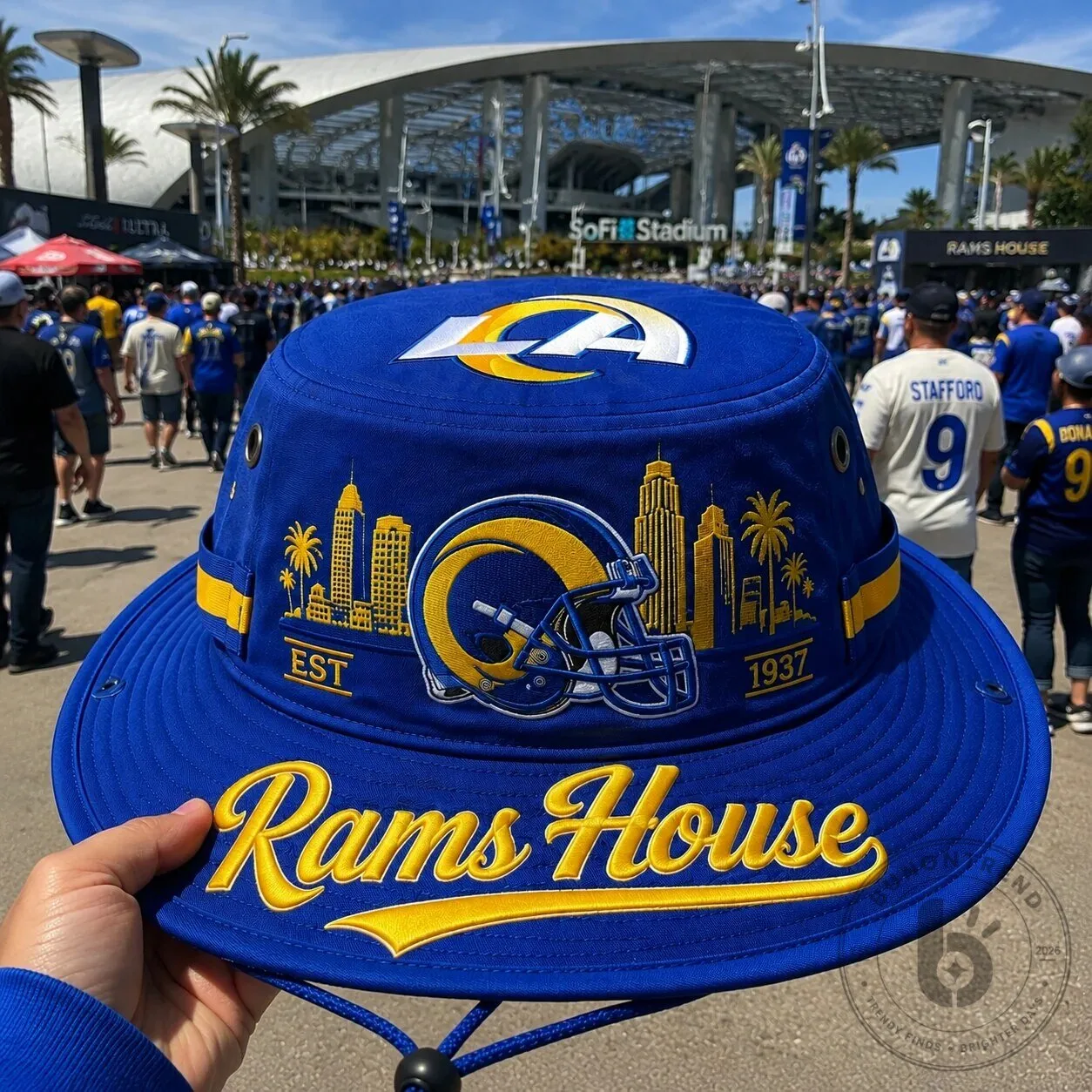 Los Angeles Rams House NFL Football Team Blue Boonie Hat 16 Los Angeles Rams House NFL Football Team Blue Boonie Hat