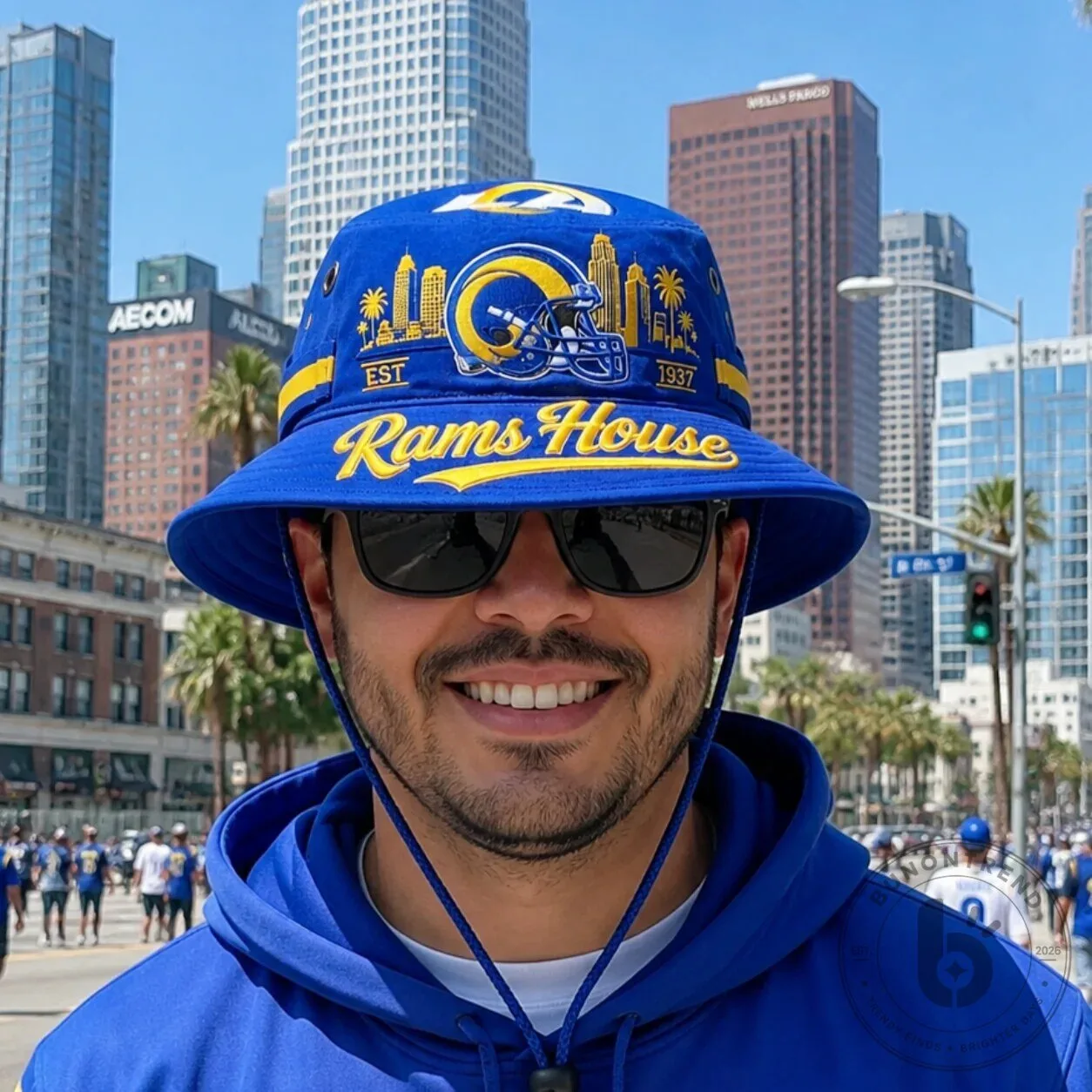 Los Angeles Rams House NFL Football Team Blue Boonie Hat 17 Los Angeles Rams House NFL Football Team Blue Boonie Hat