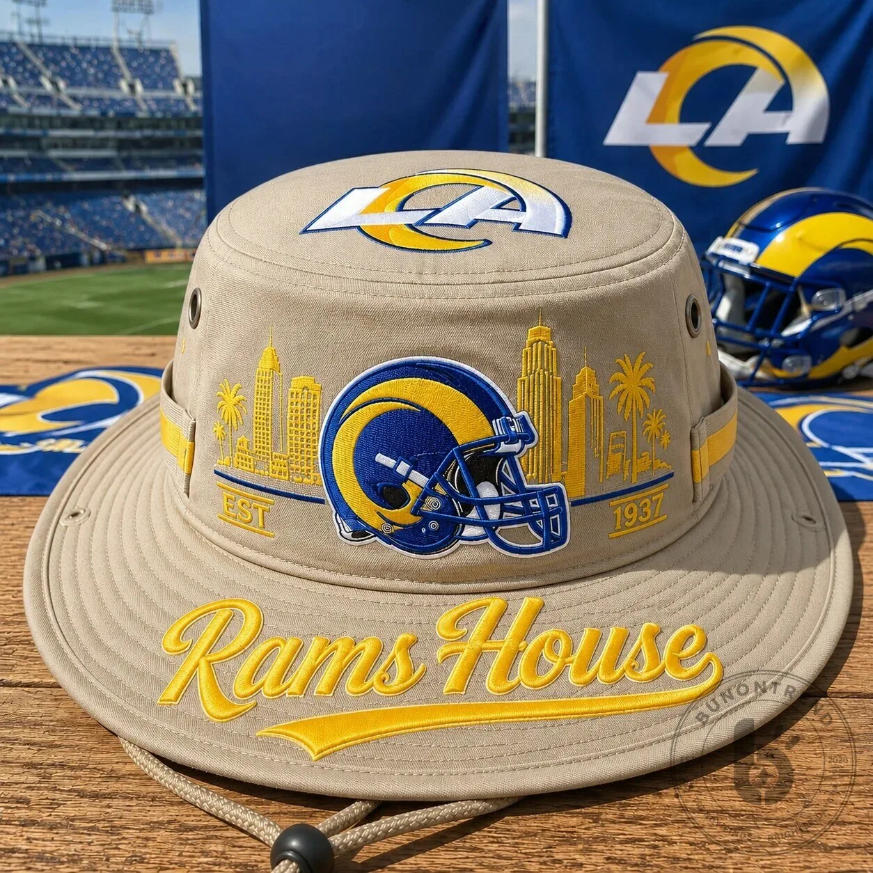 Los Angeles Rams House NFL Football Team Blue Boonie Hat 20 Los Angeles Rams House NFL Football Team Blue Boonie Hat