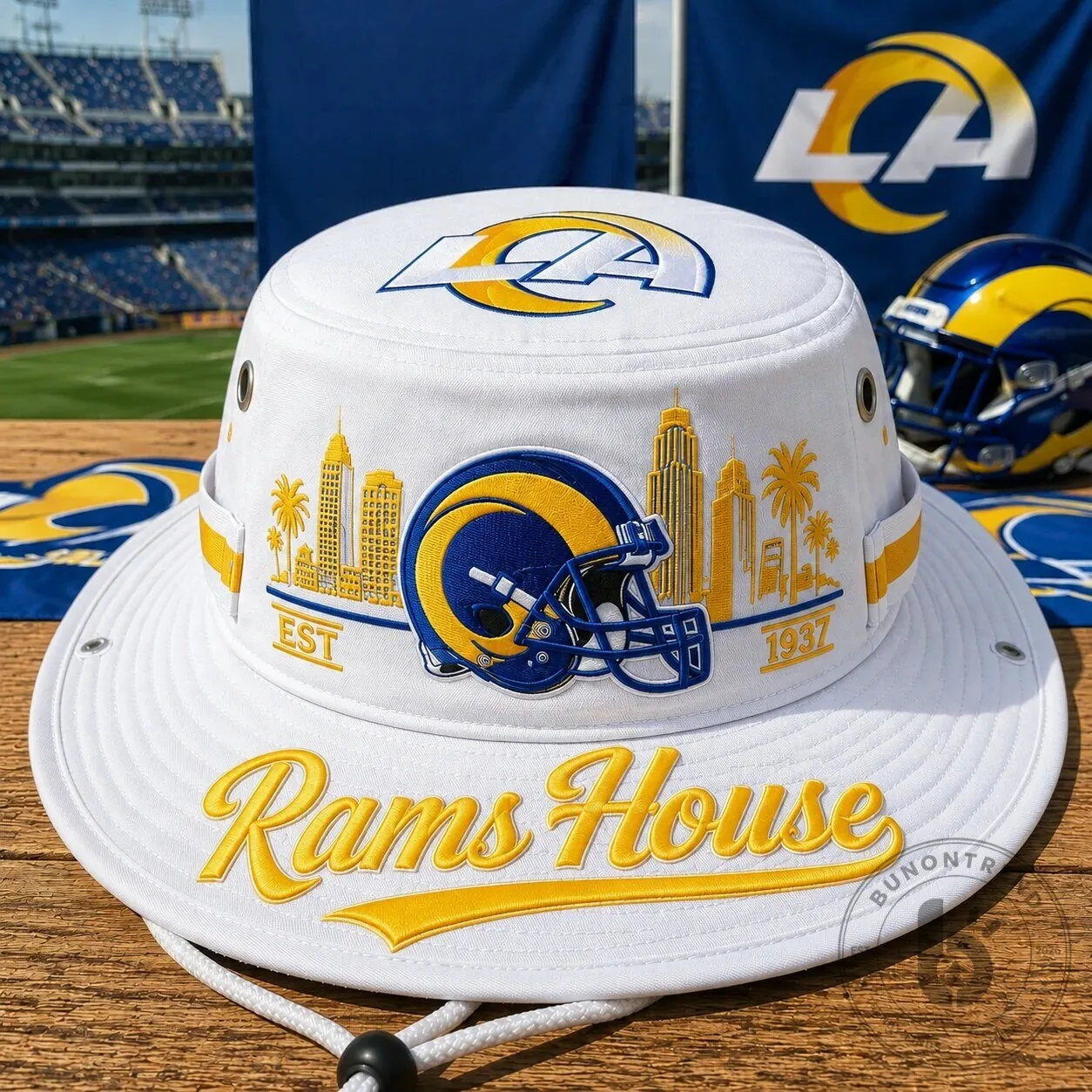Los Angeles Rams House NFL Football Team Blue Boonie Hat 21 Los Angeles Rams House NFL Football Team Blue Boonie Hat