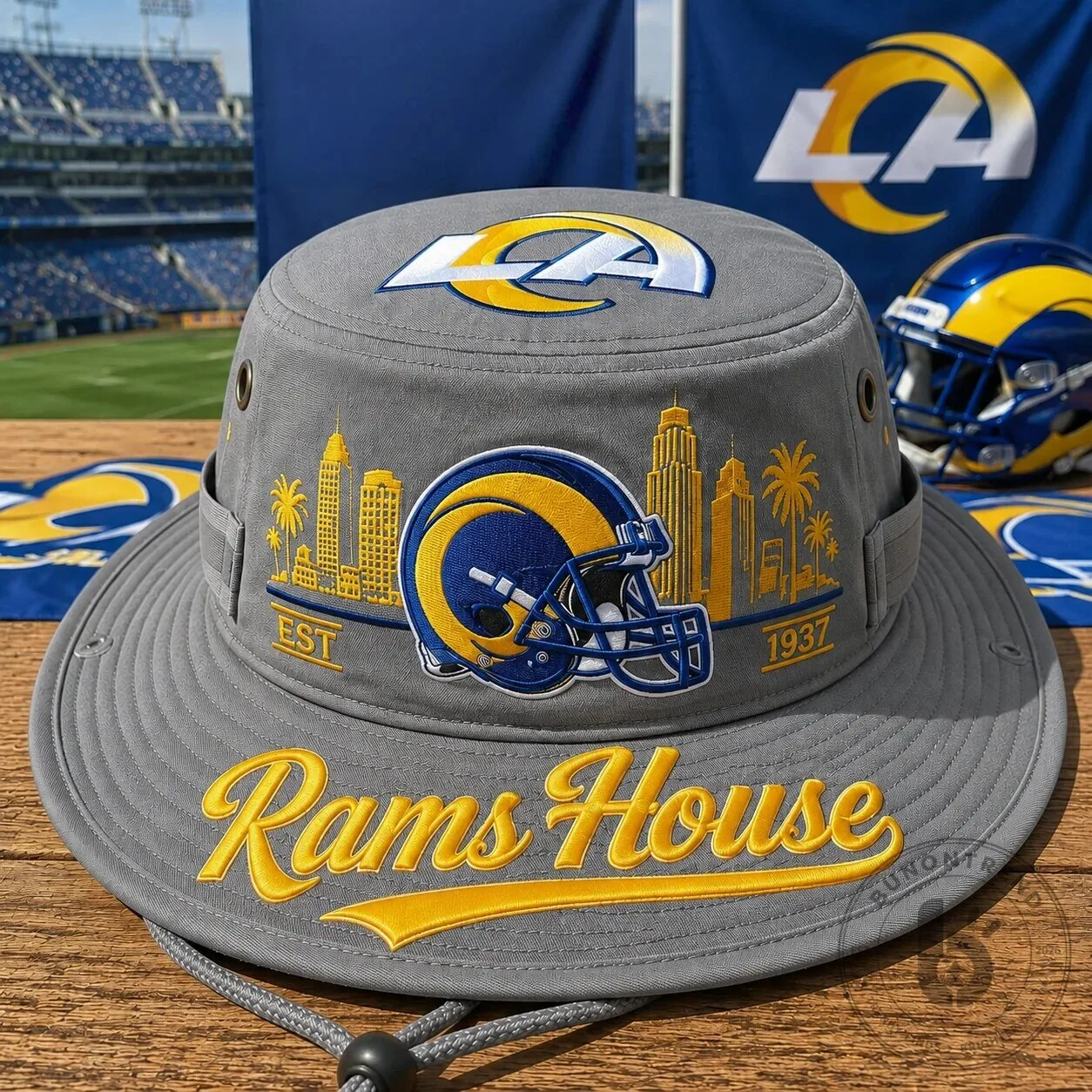 Los Angeles Rams House NFL Football Team Blue Boonie Hat 22 Los Angeles Rams House NFL Football Team Blue Boonie Hat