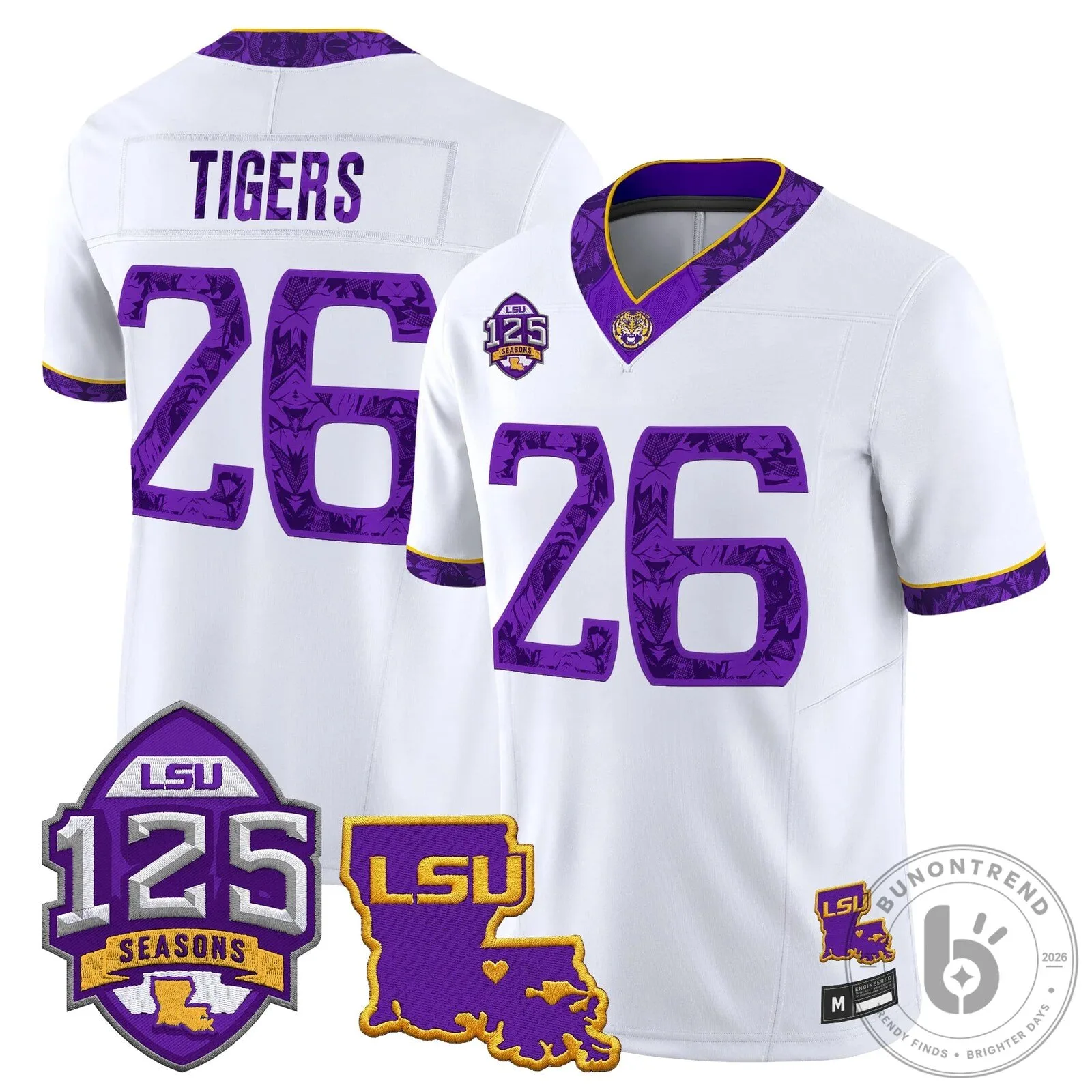 125 Seasons Football Jersey for Louisiana State University Tigers