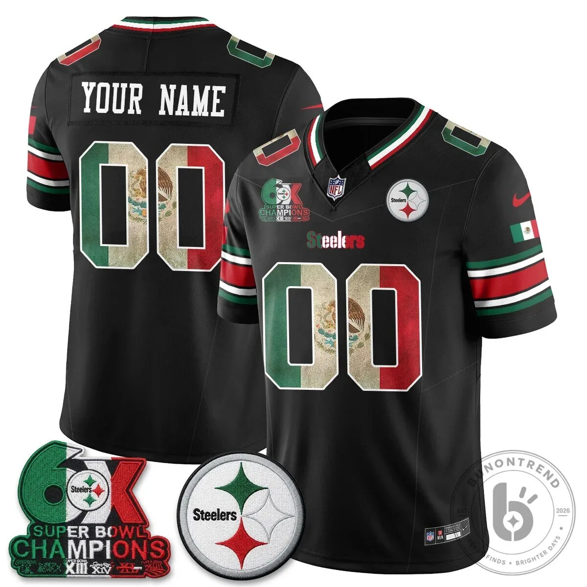 Pittsburgh Steelers Mexico Edition Vapor Custom Football Jersey