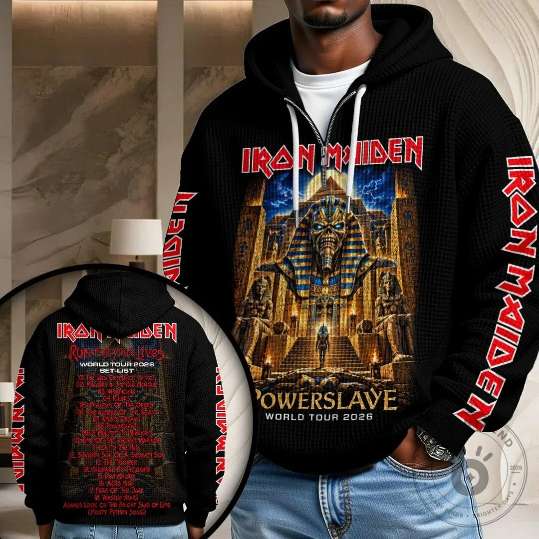 Iron Maiden Powerslave World Tour 2026 Set List Full Zip Hoodie