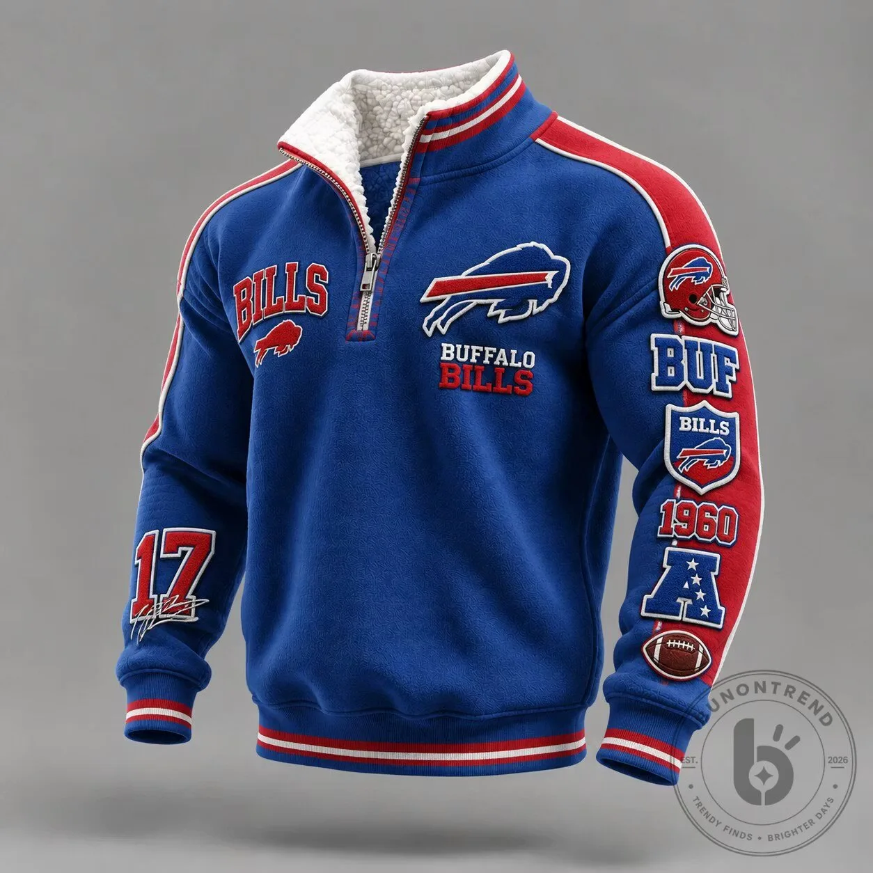 Buffalo Bills National Football League Quarter-Zip Sherpa Lined Sweatshirt