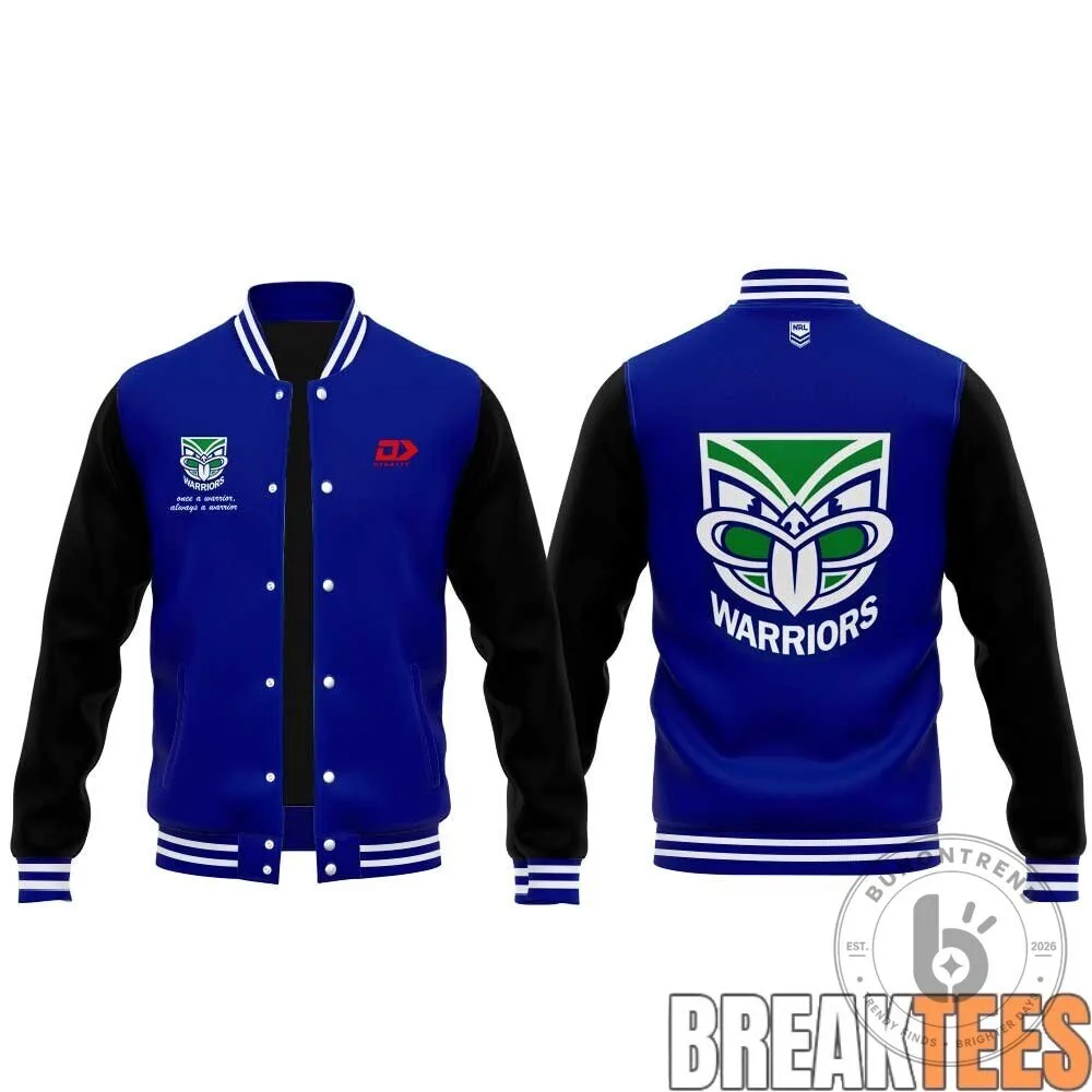 New Zealand Warriors Rugby League Football Team Blue Varsity Jacket 7 New Zealand Warriors Rugby League Football Team Blue Varsity Jacket