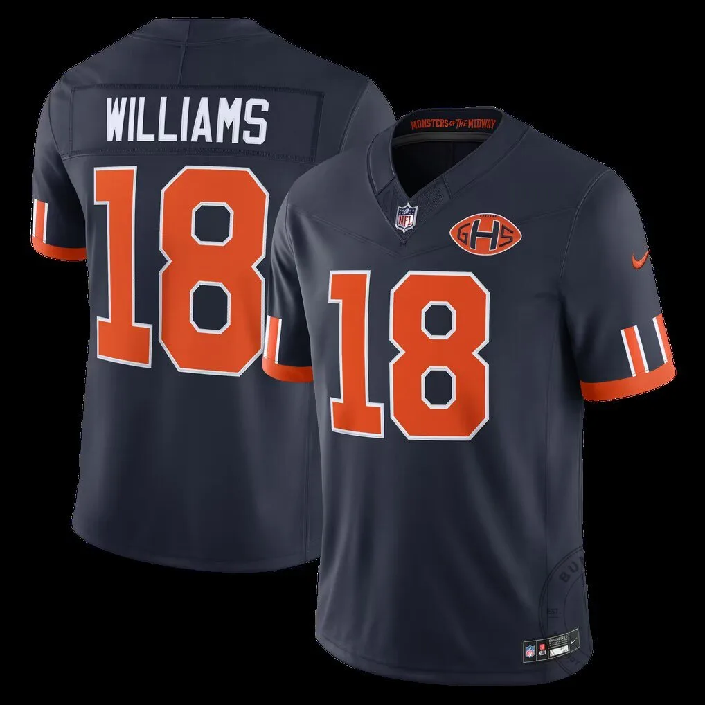 Chicago Bears Justin Williams Navy Blue Football Jersey