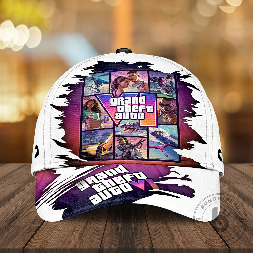 Grand Theft Auto VI Video Game Logo White Baseball Cap Hat