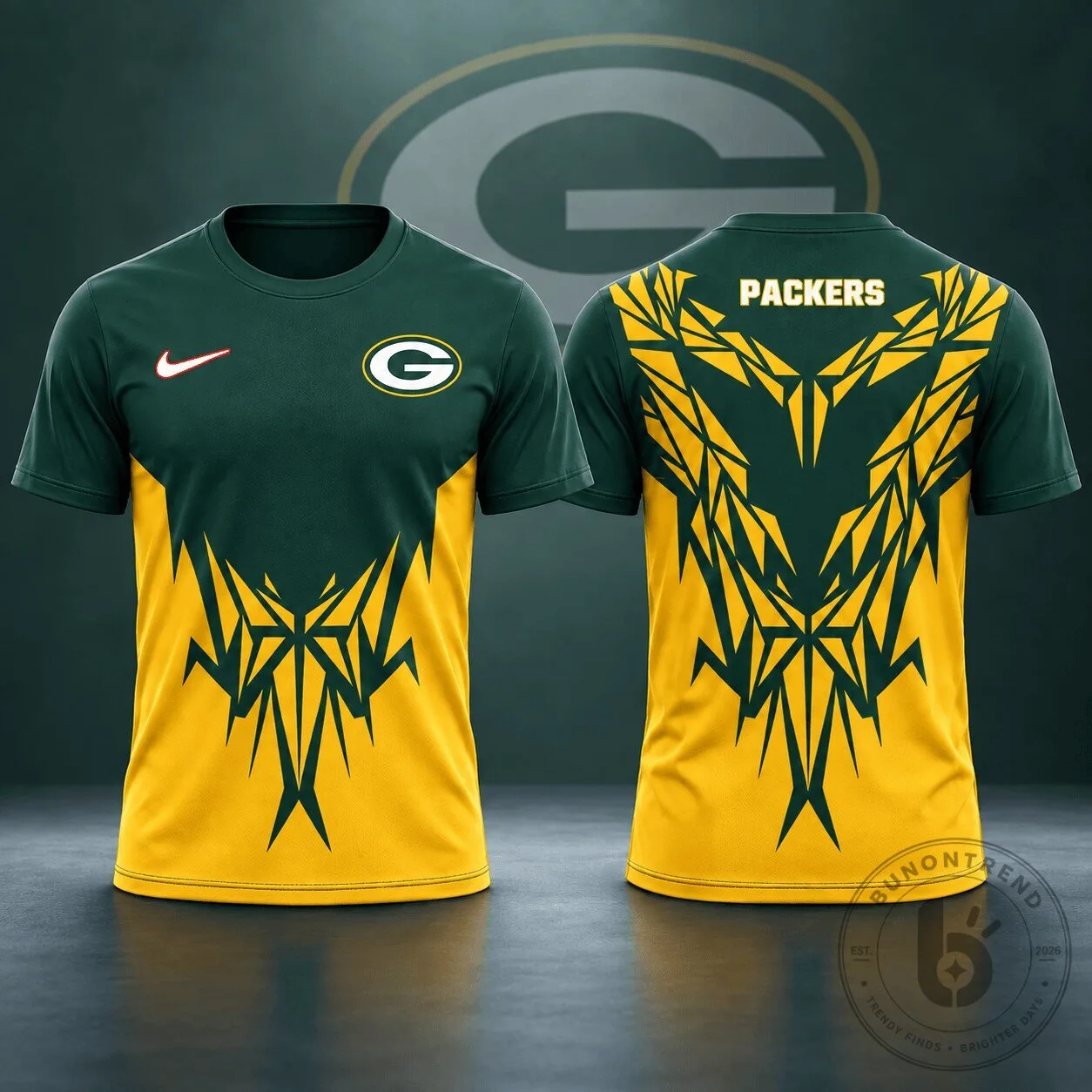Green Bay Packers NFL Football Tribal Graphic T-Shirt