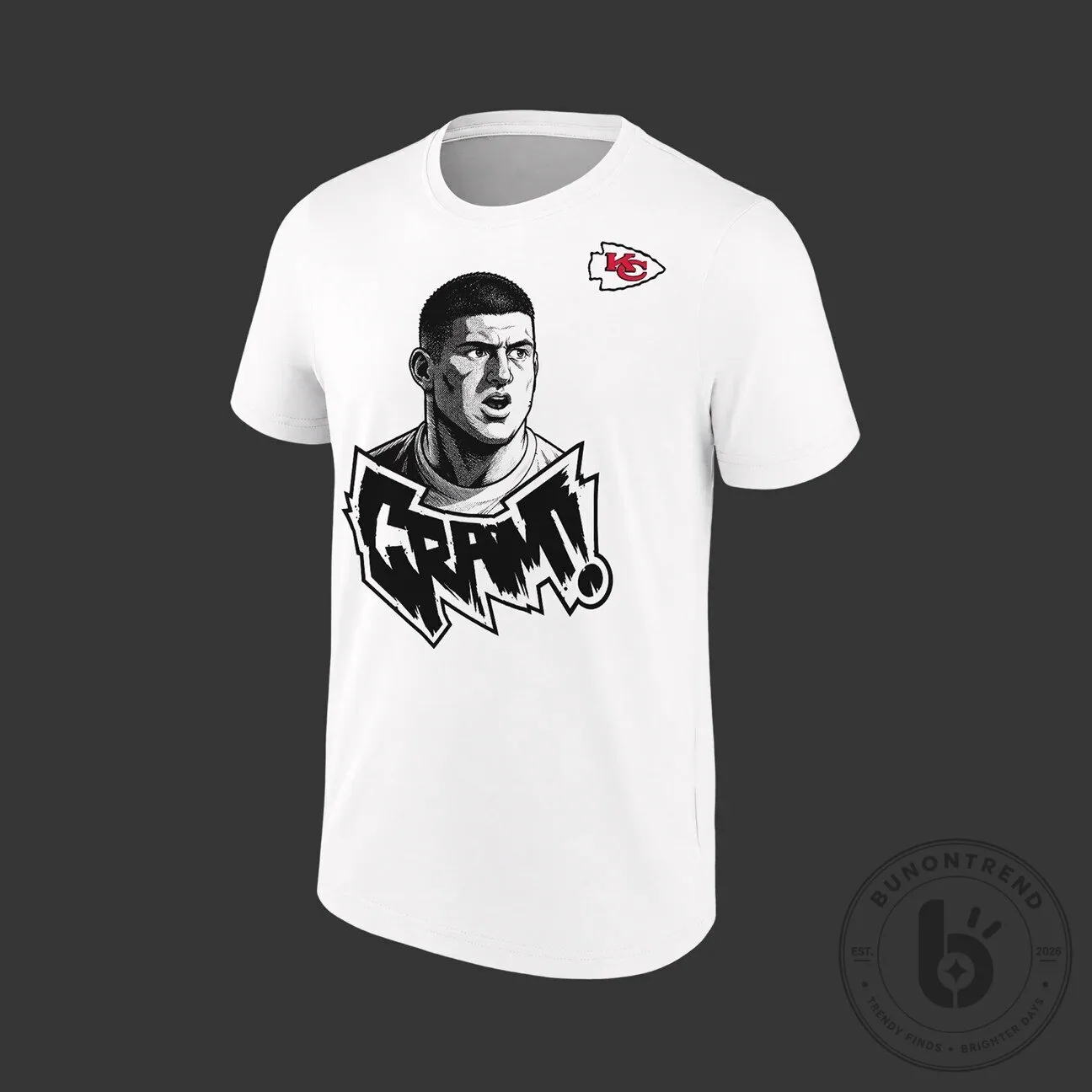 Graphic T-Shirt featuring George Karlaftis of the Kansas City Chiefs 11 Graphic T-Shirt featuring George Karlaftis of the Kansas City Chiefs