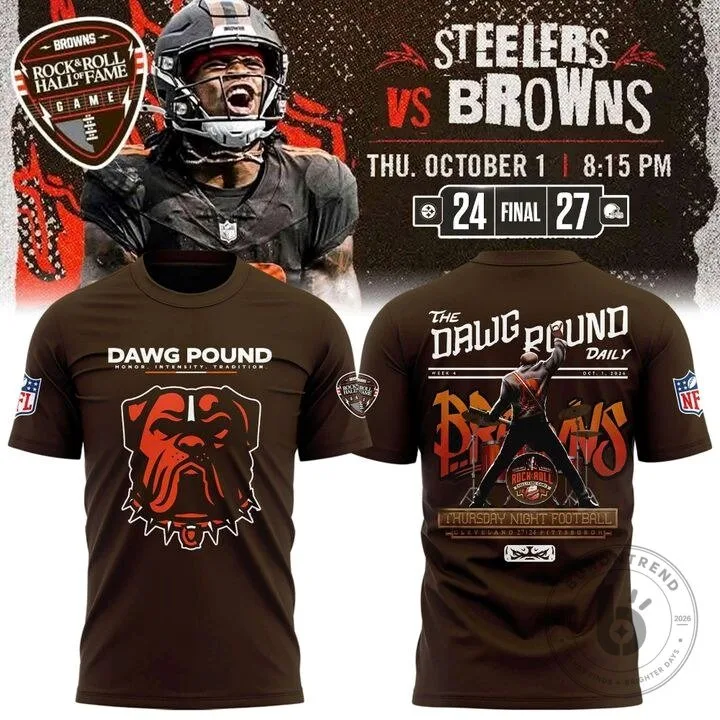 Cleveland Browns Dawg Pound Rock and Roll Hall of Fame Game T-Shirt