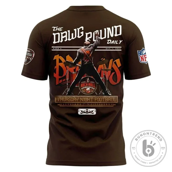 Cleveland Browns Dawg Pound Rock and Roll Hall of Fame Game T-Shirt 11 Cleveland Browns Dawg Pound Rock and Roll Hall of Fame Game T-Shirt