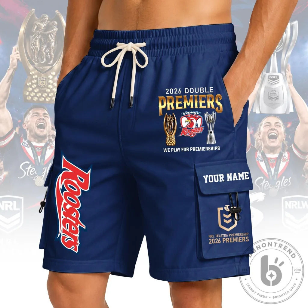 Sydney Roosters 2026 Double Premiers Rugby League Men's Shorts Sydney Roosters 2026 Double Premiers Rugby League Men's Shorts