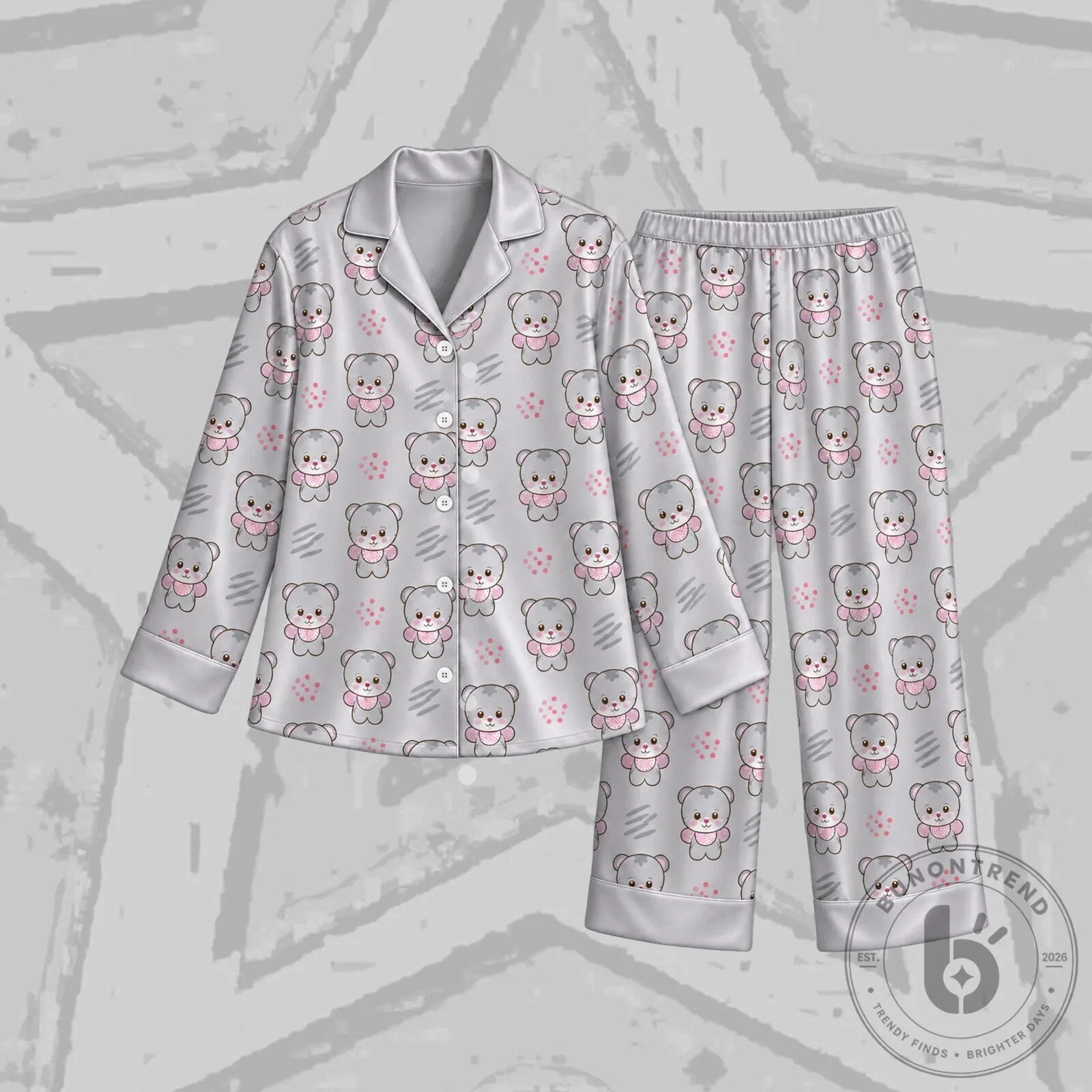 Cute Chaeyoung Son Chaetty Mascot Pastel Coquette Pajama Set for Women 1 Cute Chaeyoung Son Chaetty Mascot Pastel Coquette Pajama Set for Women