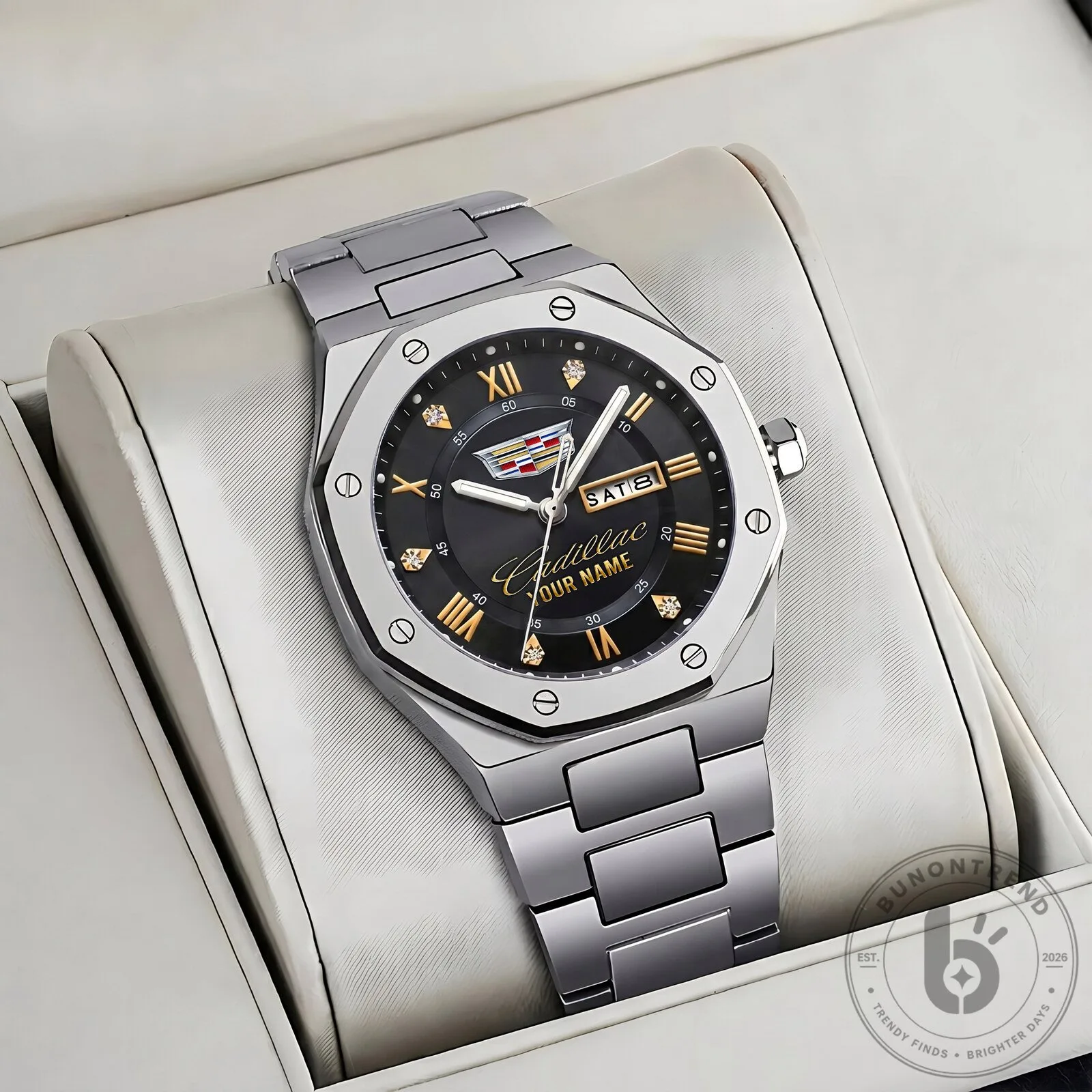 Cadillac Luxury Business Quartz Men's Watch with Custom Name Engraving 7 Cadillac Luxury Business Quartz Men