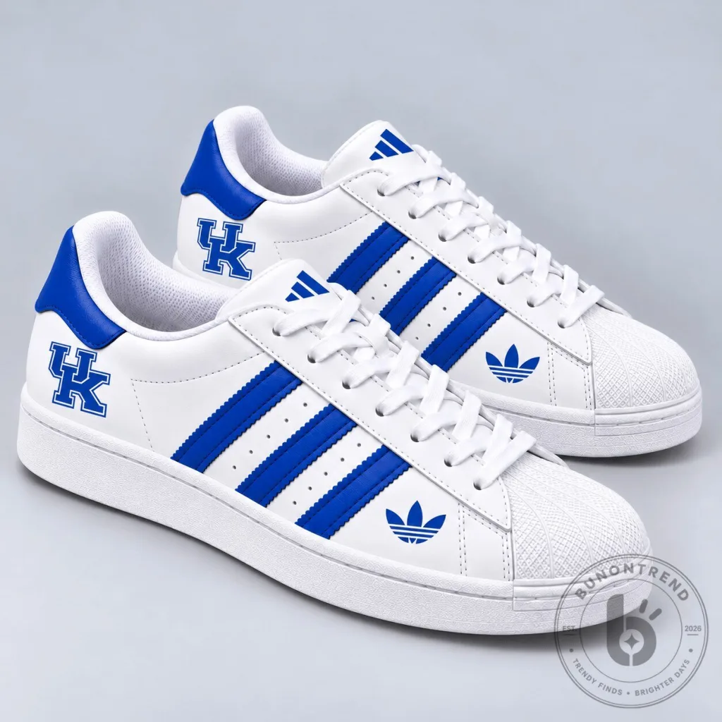 Kentucky Wildcats NCAA Game Day White and Blue Striped Athletic Shoes 11 Kentucky Wildcats NCAA Game Day White and Blue Striped Athletic Shoes