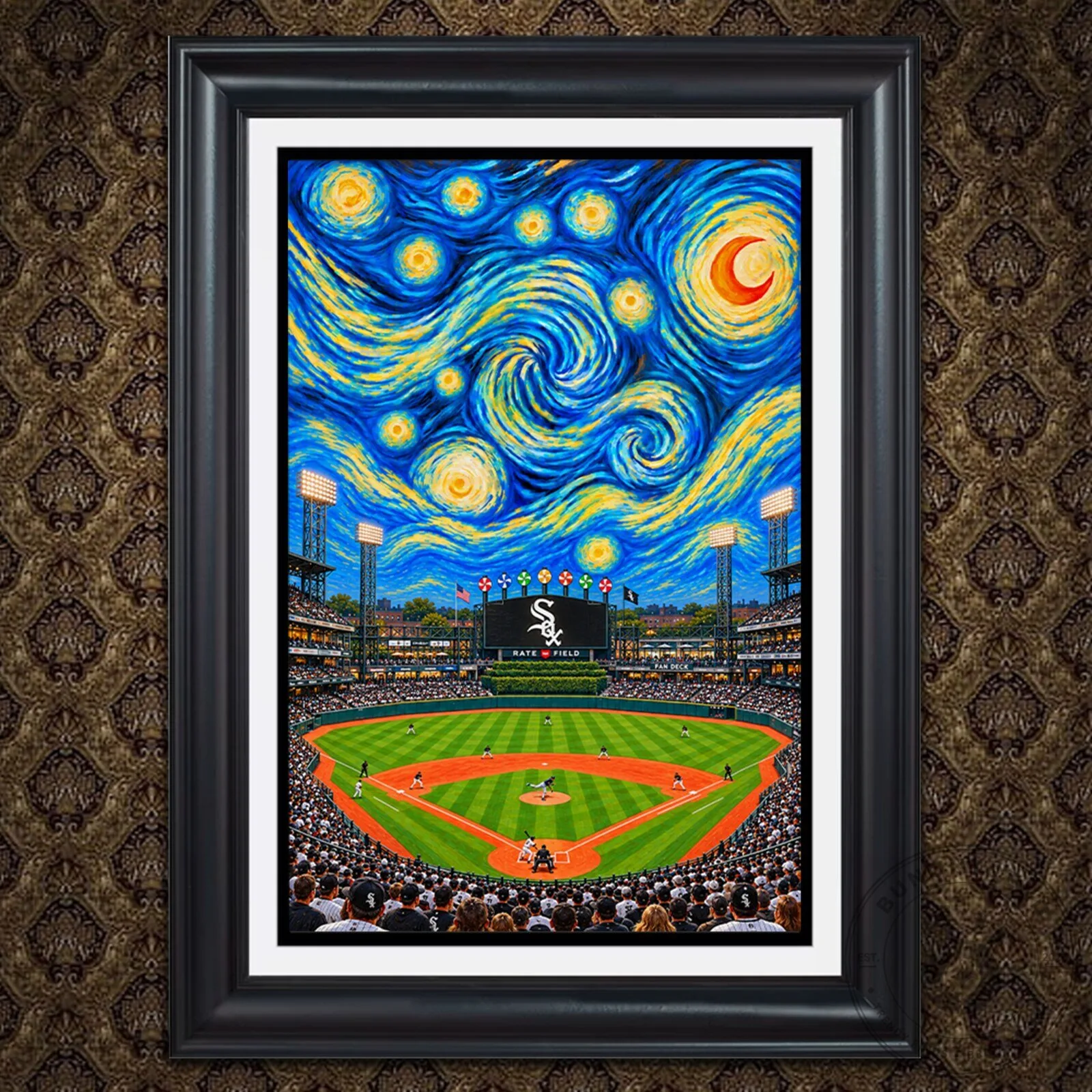 Chicago White Sox Guaranteed Rate Field Starry Night Baseball Stadium Wall Art 1 Chicago White Sox Guaranteed Rate Field Starry Night Baseball Stadium Wall Art