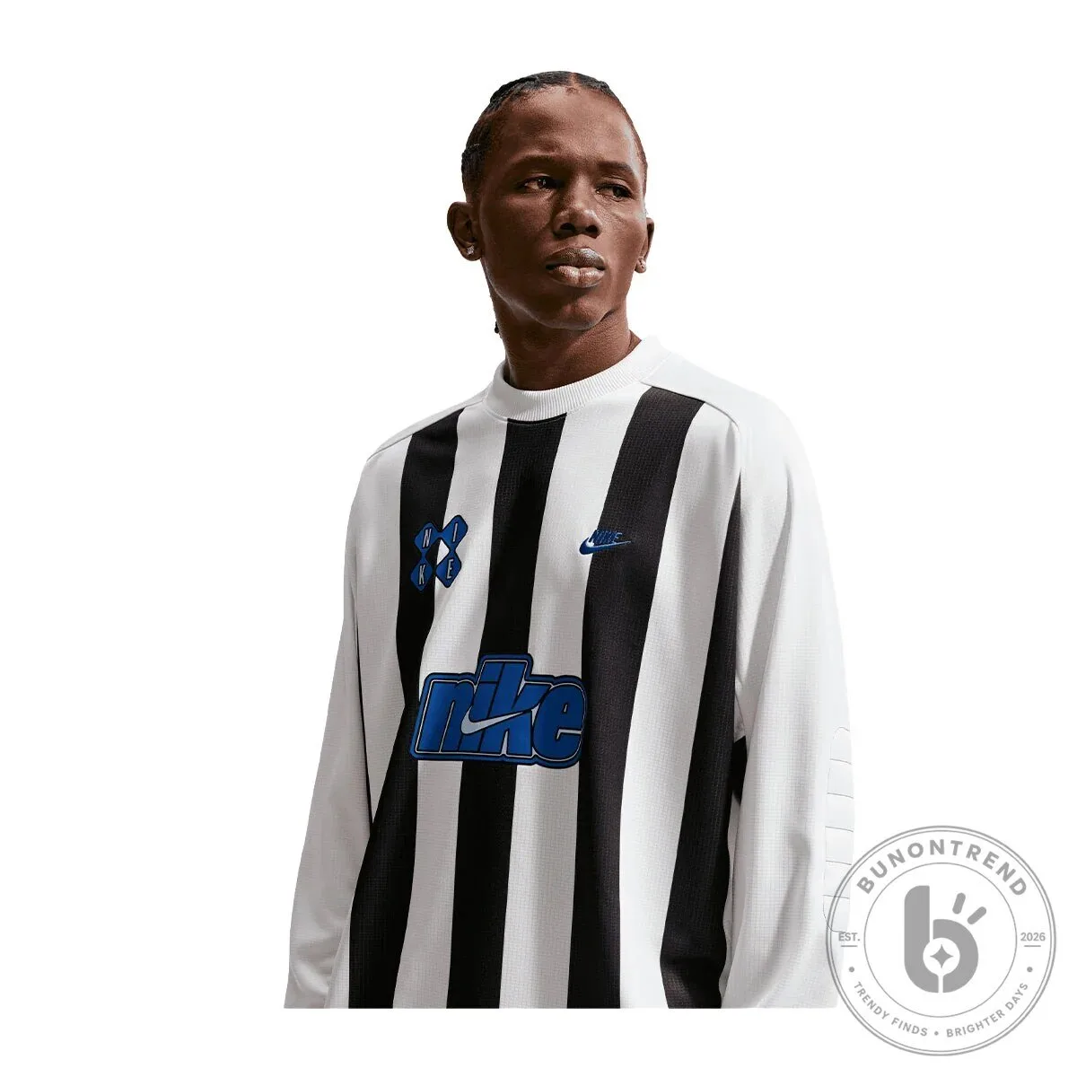Nike Sportswear Club Black and White Striped Long Sleeve T-Shirt 11 Nike Sportswear Club Black and White Striped Long Sleeve T-Shirt