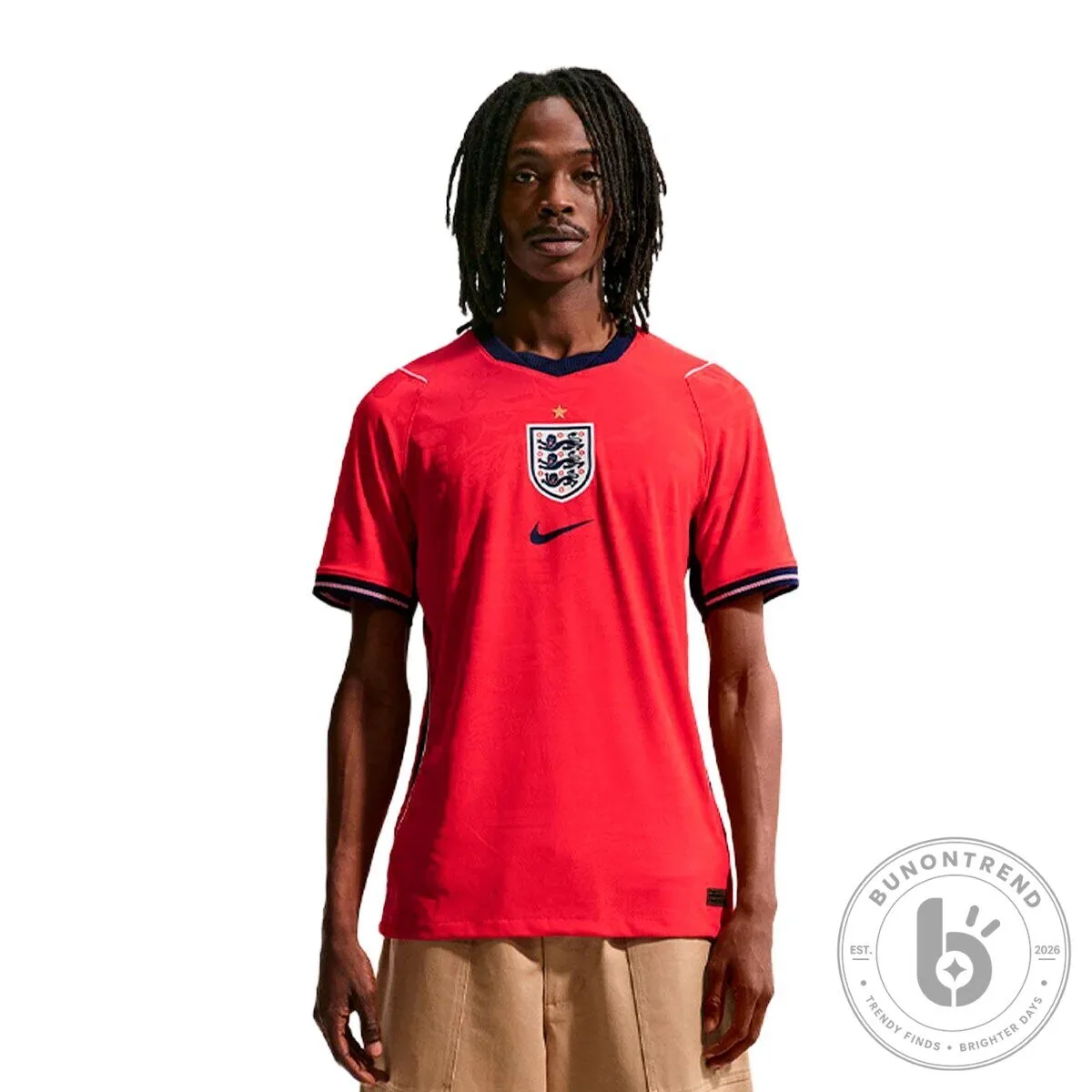 England National Football Team Away Kit Soccer Jersey Red