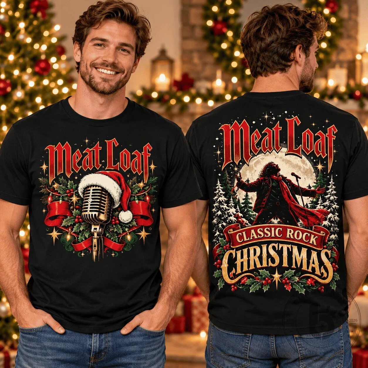 Meat Loaf Classic Rock Christmas Holiday Music Band T-Shirt