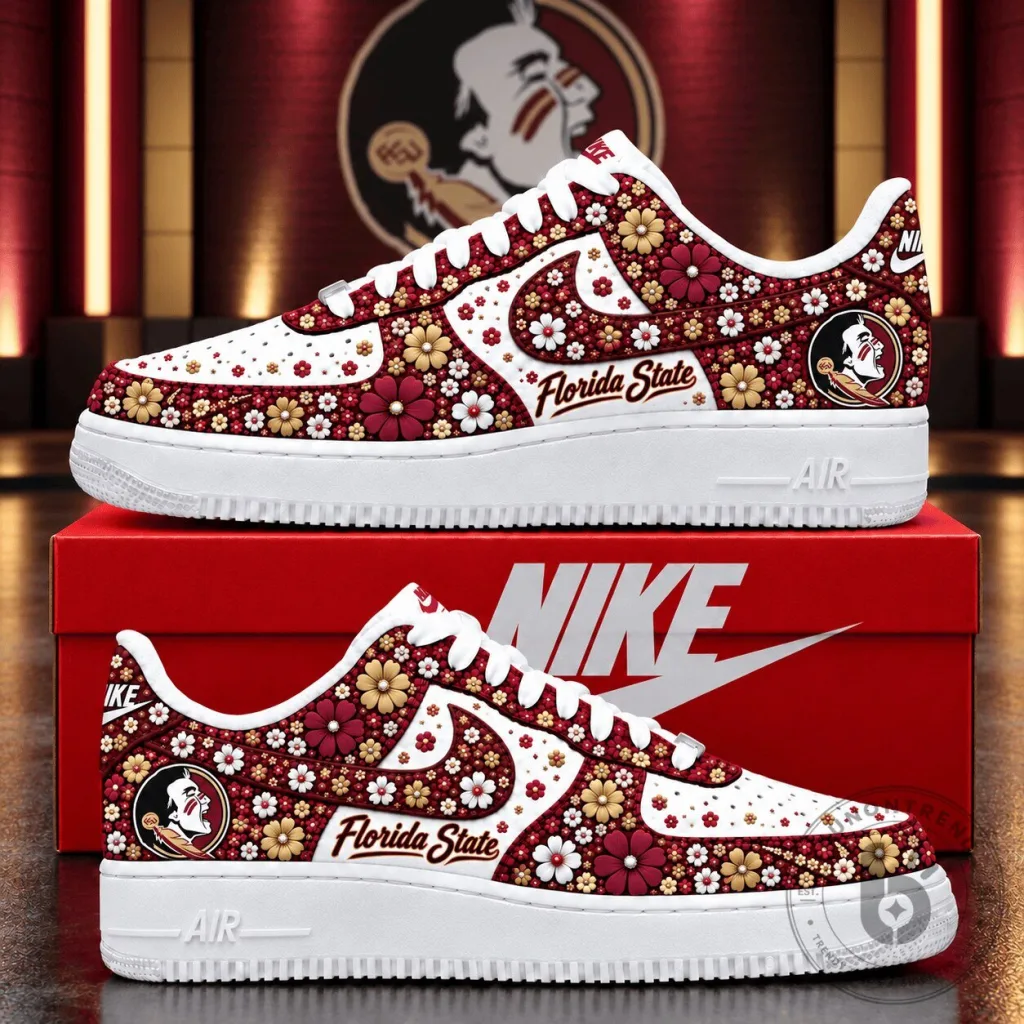 Florida State Seminoles Floral Pattern Custom Printed Team Sports Shoes Florida State Seminoles Floral Pattern Custom Printed Team Sports Shoes