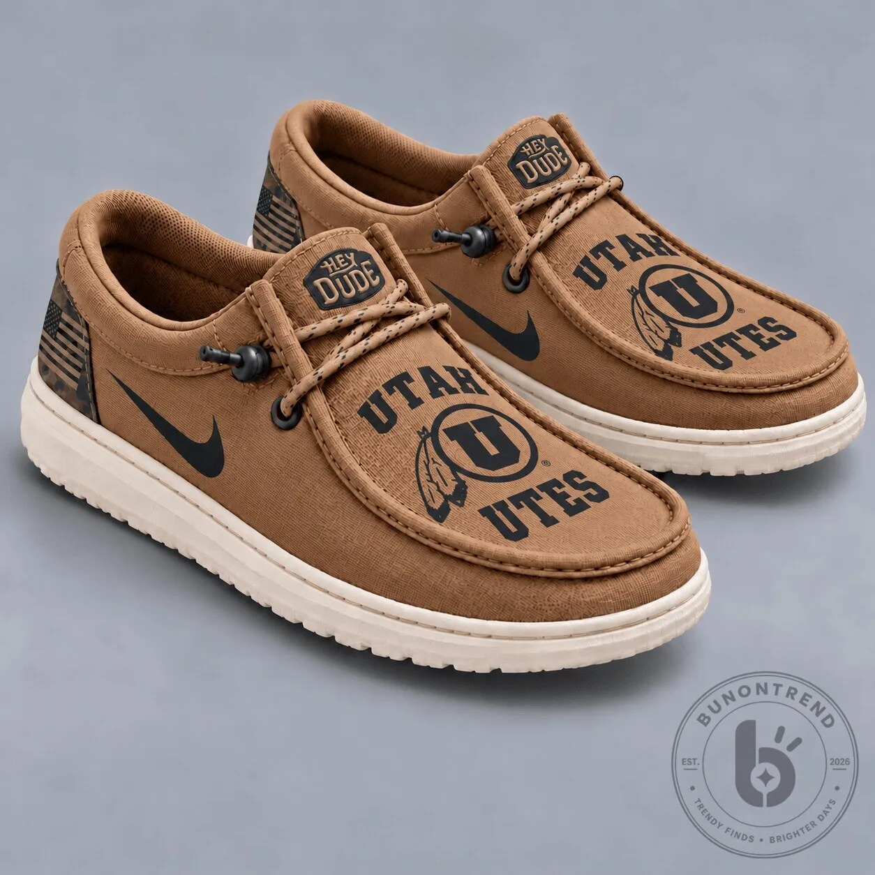 Utah Utes NCAA Team Logo Brown Loafer Shoes