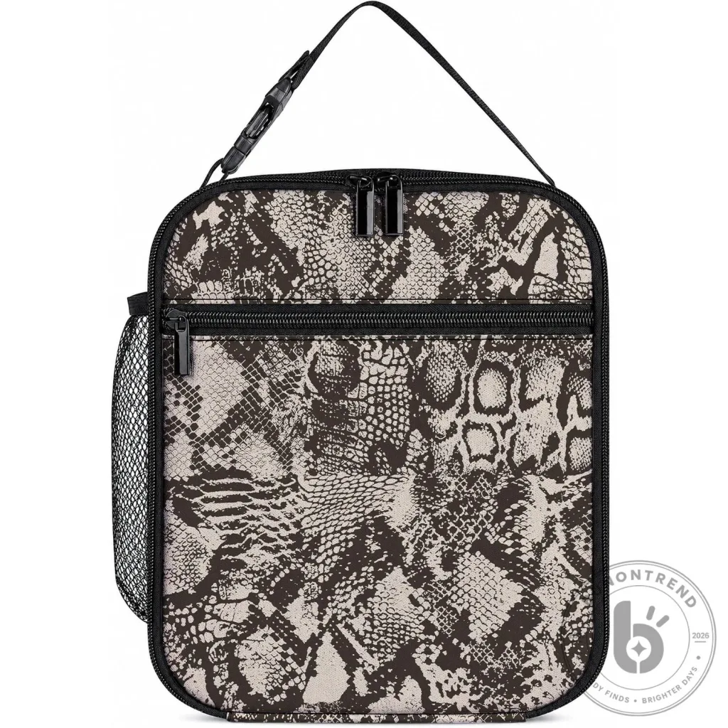 Snake and Crocodile Skin Print Insulated Lunch Bag