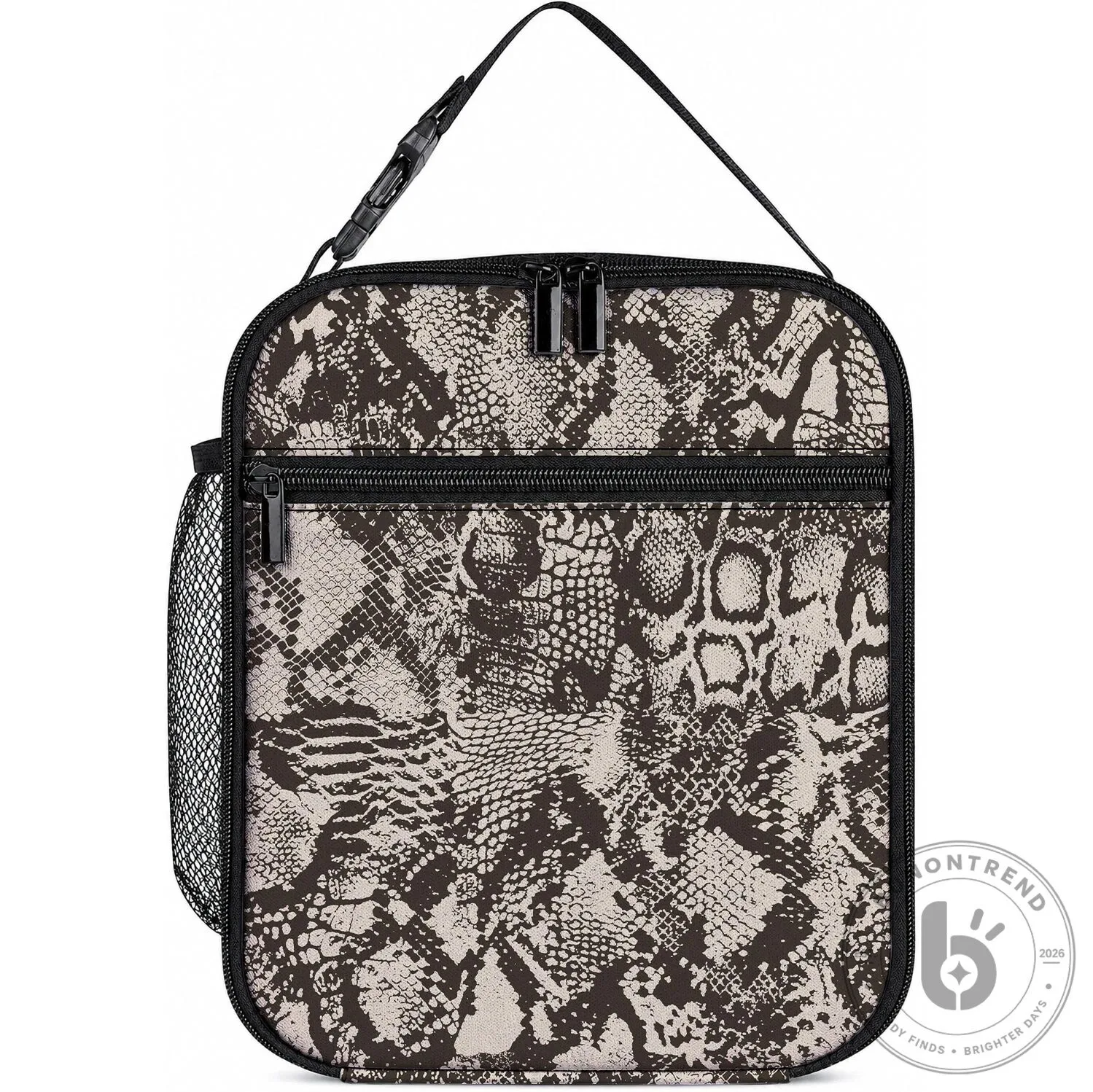 Snake and Crocodile Skin Print Insulated Lunch Bag