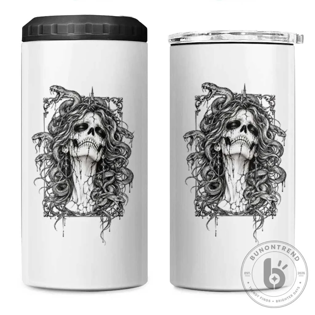 Gothic Medusa Skull Snake Greek Mythology Dark Fantasy Insulated Tumbler