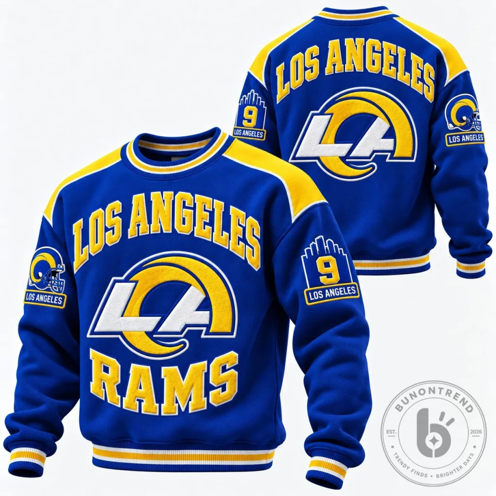 Los Angeles Rams Football Team Royal Blue Crewneck Sweatshirt