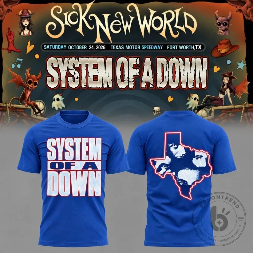 System Of A Down Sick New World Texas 2026 Event Fort Worth T-Shirt