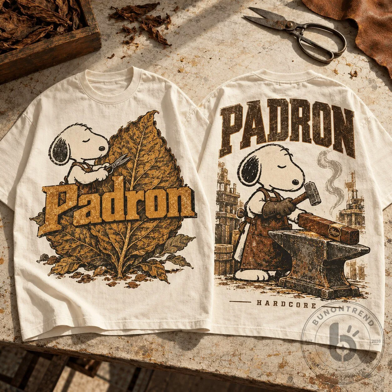 Padron Snoopy Vintage Craft Lovers Hardcore Tobacco Leaf T-Shirt