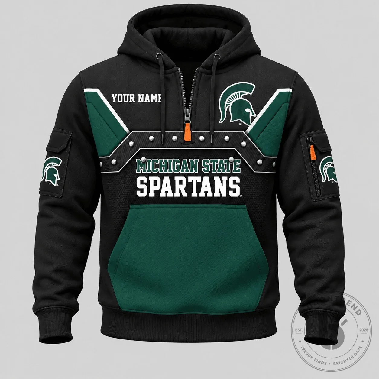 Michigan State Spartans NCAA Utility Panel Half Zip Hoodie